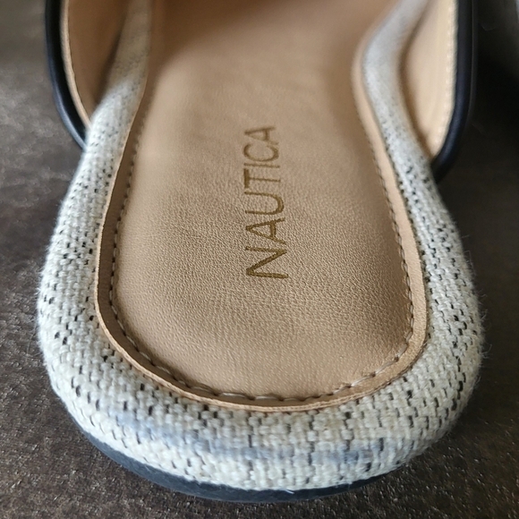 Nautica Cream & Black Preppy Fionola Bow Slip On Shoes Mules Size 8 - Picture 10 of 10